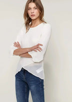 Blush & Cream Cross Hem Blouse For Women | Femstylo - SJB-DIAMOND ELITES