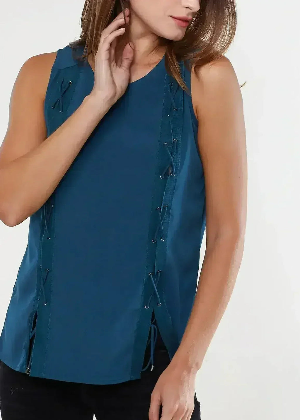 Women's Sleeveless Lace Up Top - SJB-DIAMOND ELITES