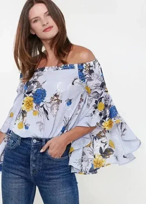 Women's Bell Sleeve Off The Shoulder Top - SJB-DIAMOND ELITES