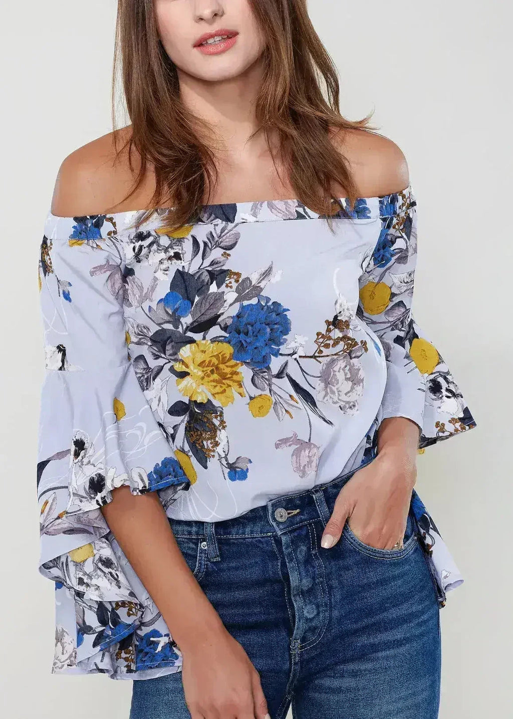 Women's Bell Sleeve Off The Shoulder Top - SJB-DIAMOND ELITES