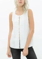 Women's Sleeveless Round Neck Lace Detail Top - SJB-DIAMOND ELITES