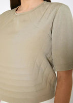 Embossed Short Sleeve Crop Top - Women's Minimalist Style - SJB-DIAMOND ELITES
