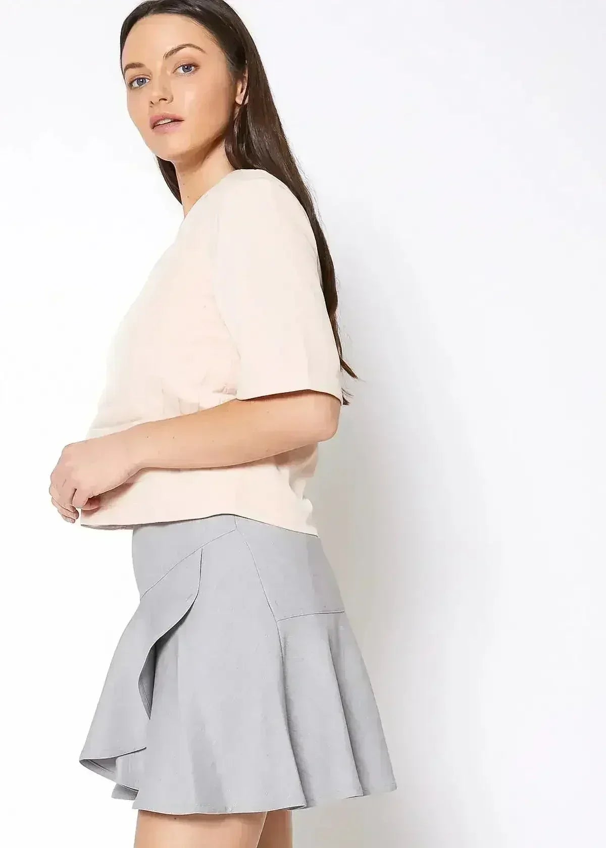 Embossed Short Sleeve Crop Top - Women's Minimalist Style - SJB-DIAMOND ELITES