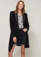 Women's Double Breasted Long Blazer | Professional Black Coat - Femstylo