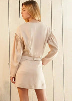 Women's Tencel Crop Top - Drop Shoulder & Ruffled Detail - SJB-DIAMOND ELITES