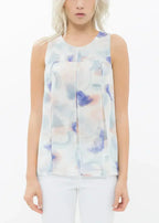 Women's Sleeveless Slit Blouse In Water Color | Femstylo - SJB-DIAMOND ELITES