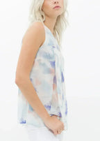 Women's Sleeveless Slit Blouse In Water Color | Femstylo - SJB-DIAMOND ELITES