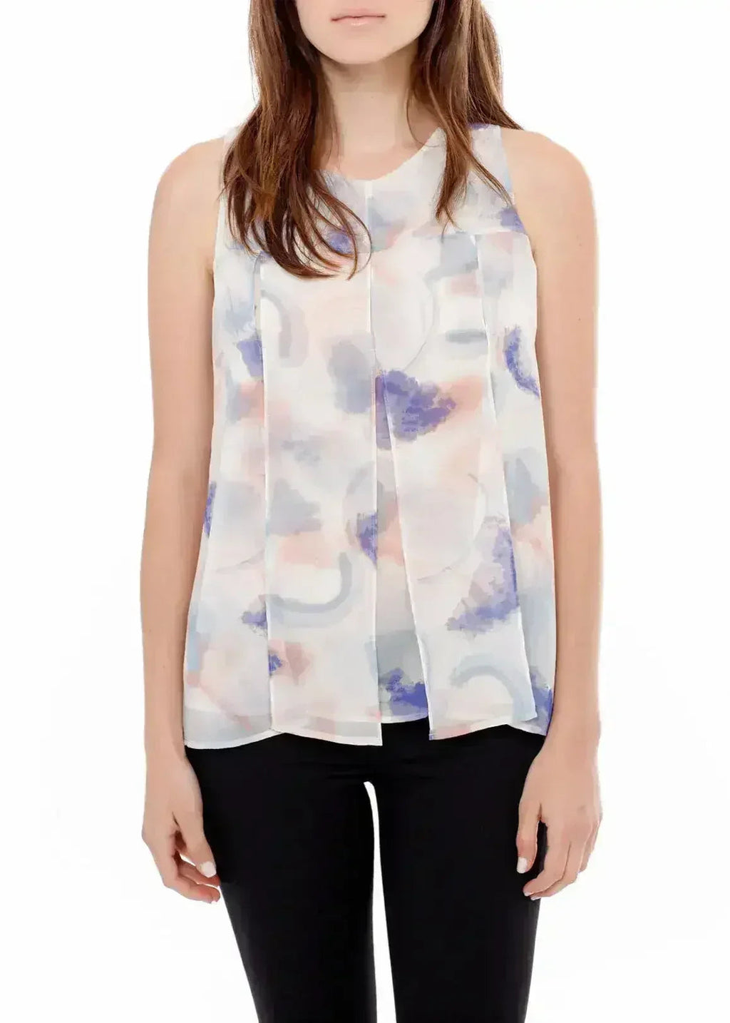Women's Sleeveless Slit Blouse In Water Color | Femstylo - SJB-DIAMOND ELITES