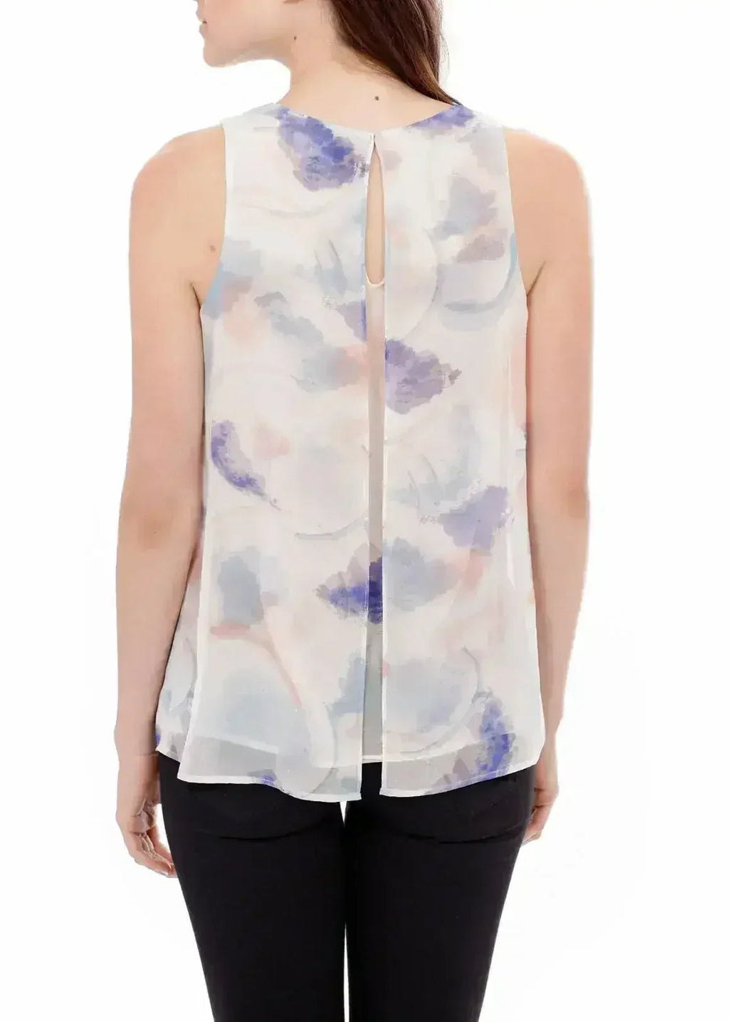 Women's Sleeveless Slit Blouse In Water Color | Femstylo - SJB-DIAMOND ELITES