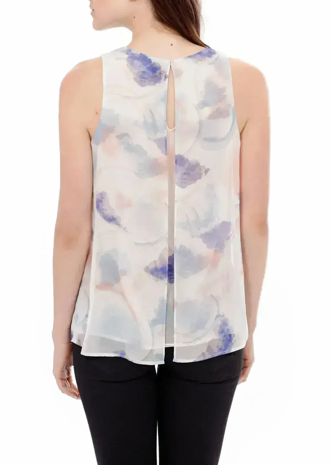 Women's Sleeveless Slit Blouse In Water Color | Femstylo - SJB-DIAMOND ELITES