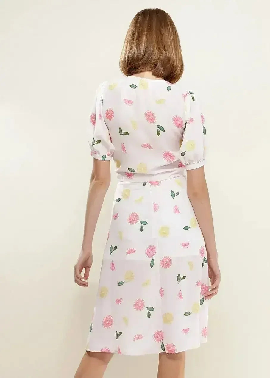 Fruit Punch Tie Hem Open Front Blouse in Fruit Punch | Femstylo - SJB-DIAMOND ELITES
