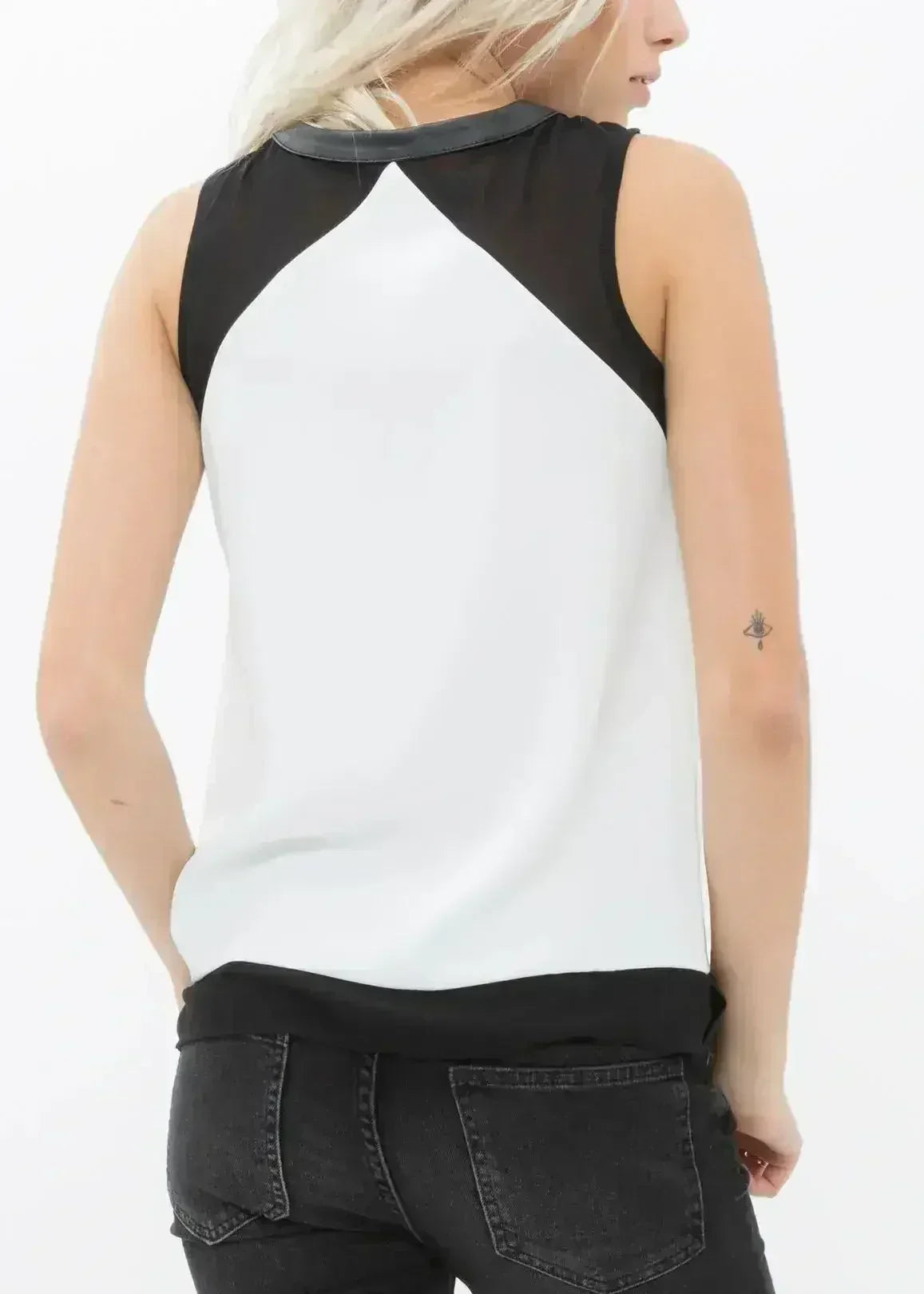Women's Sleeveless Cut Block Zip Top - SJB-DIAMOND ELITES