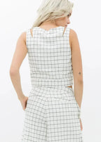 Women's Sleeveless Slit Blouse In Jaquard | Femstylo - SJB-DIAMOND ELITES