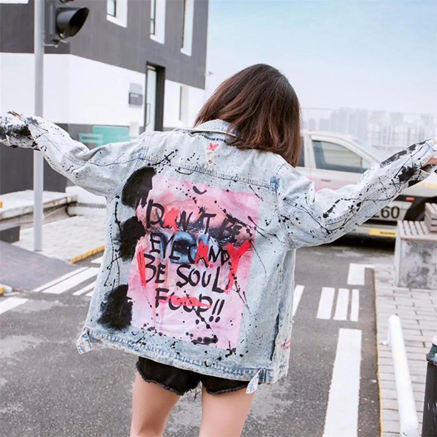 Graffiti Denim Jacket Pi-Mart