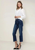 Women's Mandarin Collar Shirt Blouse In Ivory | Femstylo - SJB-DIAMOND ELITES