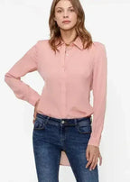 Women's Belted Hi-lo Blouse In Peach Apricot | Femstylo - SJB-DIAMOND ELITES