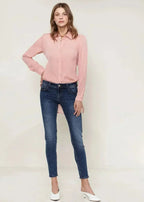 Women's Belted Hi-lo Blouse In Peach Apricot | Femstylo - SJB-DIAMOND ELITES