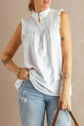 White Mock Neck Tank Top - SJB-DIAMOND ELITES