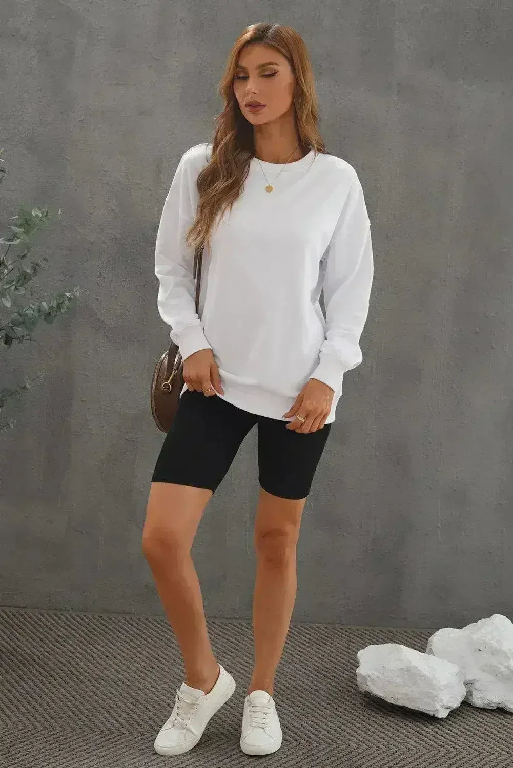 White Oversized Sweatshirt - SJB-DIAMOND ELITES