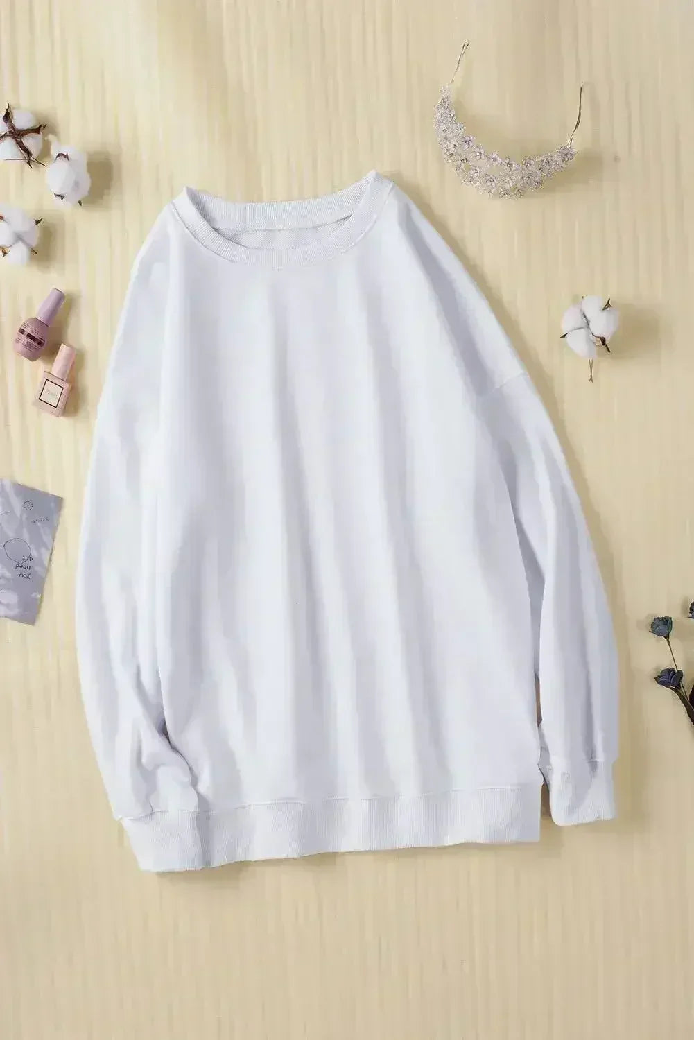 White Oversized Sweatshirt - SJB-DIAMOND ELITES