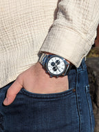 White and Black Chronograph The Beyond Boring Watch Company