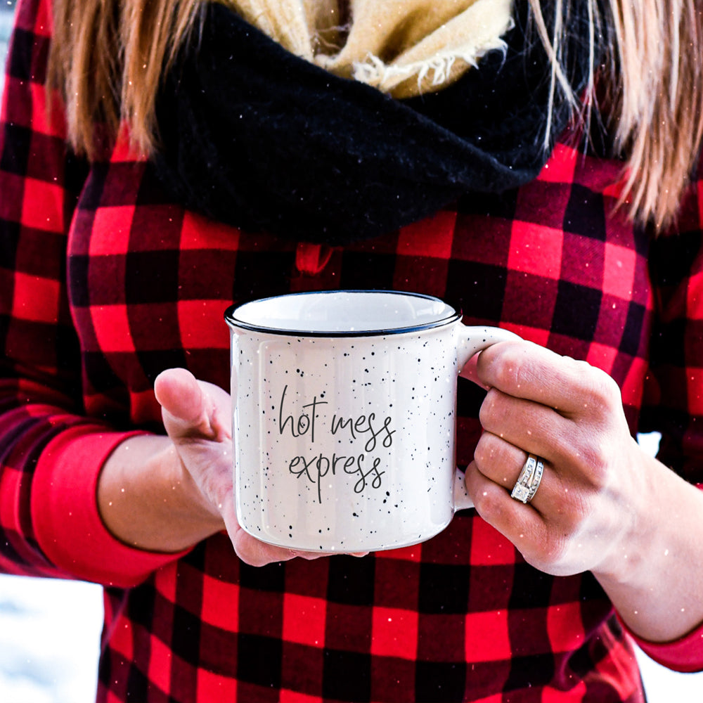 Hot Mess Express Oversized Campfire Mug Black Rim Limited Edition, Double-Sided BandsCo Straps