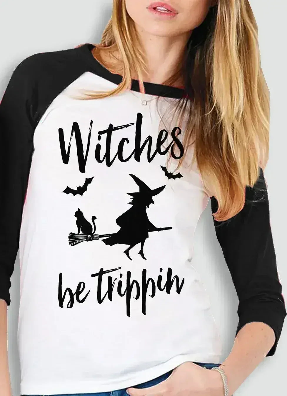 Witches Be Trippin Halloween Baseball Tee - SJB-DIAMOND ELITES