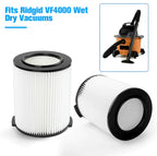 VF4000 Replacement RIDGID Wet/Dry Washable Vacuum Garage Shop Vac Pleated Filter