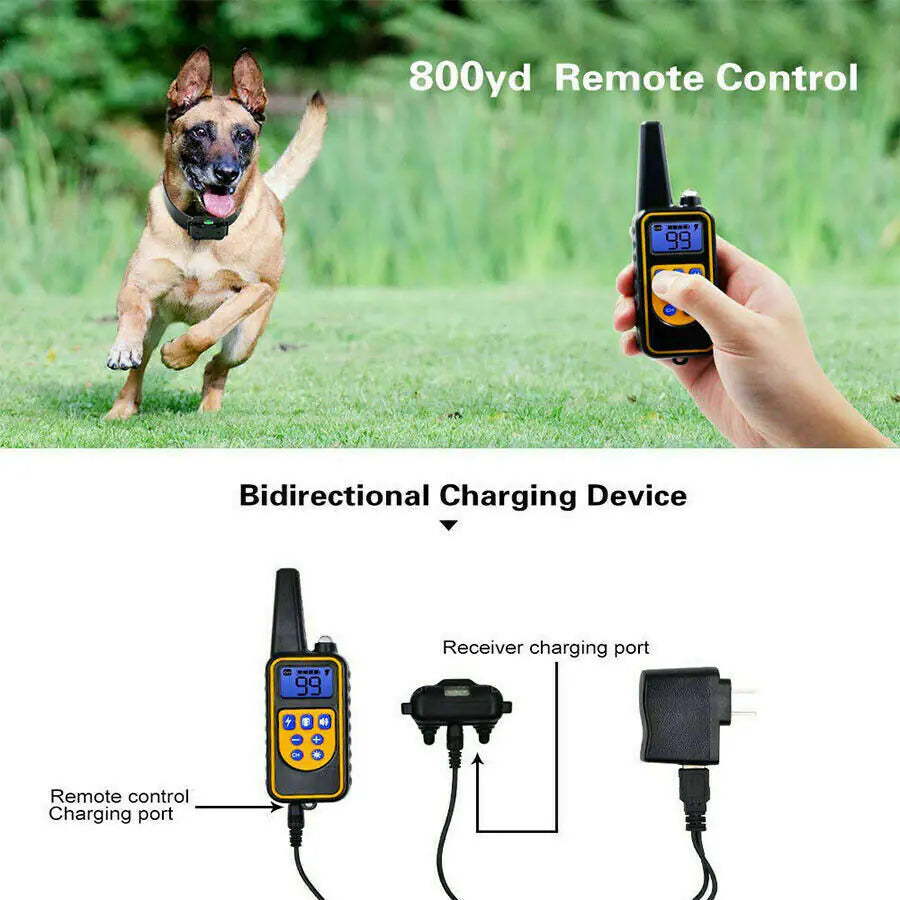 2700 FT Remote Dog Shock Training Collar Rechargeable Waterproof LCD Pet Trainer Pi-Mart
