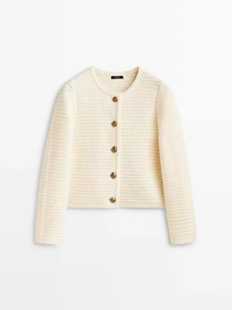 Women's Knitted Cardigan - Retro Long Sleeve Button Casual Top - SJB-DIAMOND ELITES