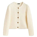 Women's Knitted Cardigan - Retro Long Sleeve Button Casual Top - SJB-DIAMOND ELITES