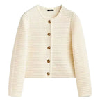 Women's Knitted Cardigan - Retro Long Sleeve Button Casual Top - SJB-DIAMOND ELITES