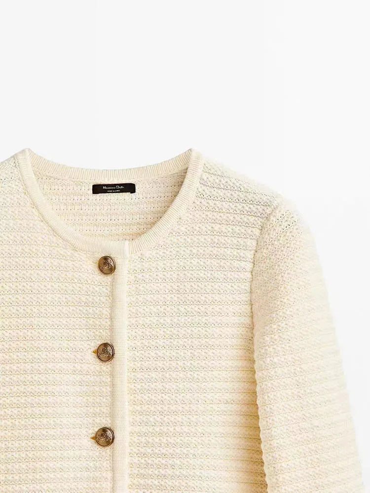 Women's Knitted Cardigan - Retro Long Sleeve Button Casual Top - SJB-DIAMOND ELITES