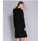 Women's Double-Sided Cashmere Wool Coat - Long Hooded Buttonless Mid-Length Coat with Lace-Up Design - SJB-DIAMOND ELITES