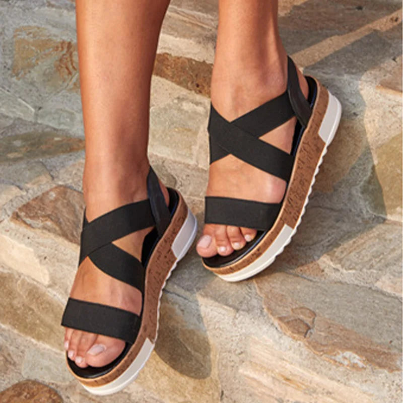 Women Gladiator Sandals Ladies Buckle Strap Snake Print Woman Shoes Casual Flat Platform Colorful Female Beach Sandals Summer - SJB-DIAMOND ELITES