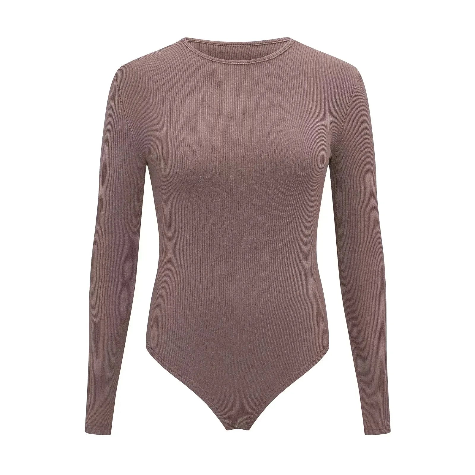 Women Long Sleeve O neck Tight Skinny Skims Style replacement Ribbed Bodysuit - SJB-DIAMOND ELITES