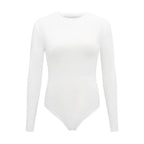 Women Long Sleeve O neck Tight Skinny Skims Style replacement Ribbed Bodysuit - SJB-DIAMOND ELITES