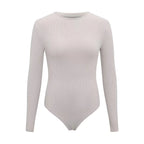 Women Long Sleeve O neck Tight Skinny Skims Style replacement Ribbed Bodysuit - SJB-DIAMOND ELITES