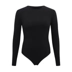 Women Long Sleeve O neck Tight Skinny Skims Style replacement Ribbed Bodysuit - SJB-DIAMOND ELITES