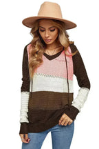 Women's Brown Beach Bonfire Knitted Hoodie - SJB-DIAMOND ELITES