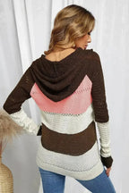 Women's Brown Beach Bonfire Knitted Hoodie - SJB-DIAMOND ELITES