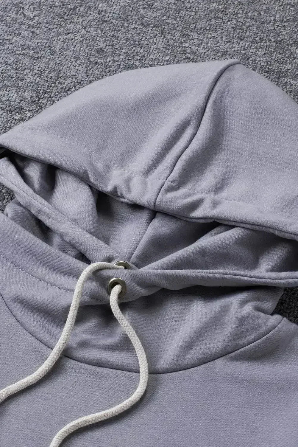 Women's Gray Floral Splicing Cowl Neck Hoodie - SJB-DIAMOND ELITES