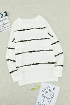 Women's White Tie-dye Stripes Sweatshirt - SJB-DIAMOND ELITES