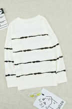 Women's White Tie-dye Stripes Sweatshirt - SJB-DIAMOND ELITES