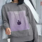 Purple Logo Sweatshirt - Soft Loose Fit Women's Top | Femstylo - SJB-DIAMOND ELITES