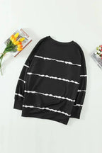 Womens Tie-dye Stripes Black Sweatshirt - SJB-DIAMOND ELITES