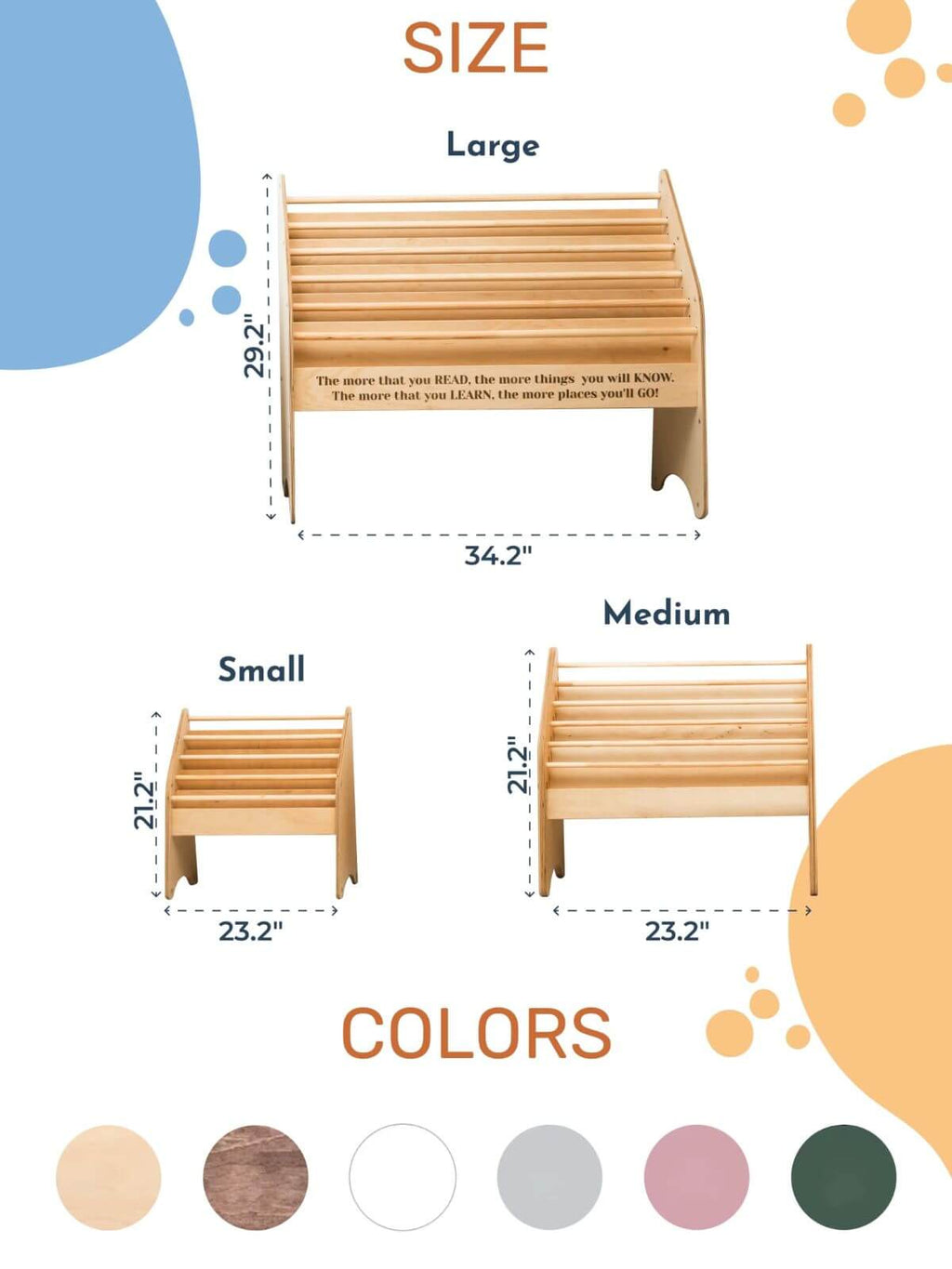 Wooden Montessori Bookshelf Pink - SJB-DIAMOND ELITES