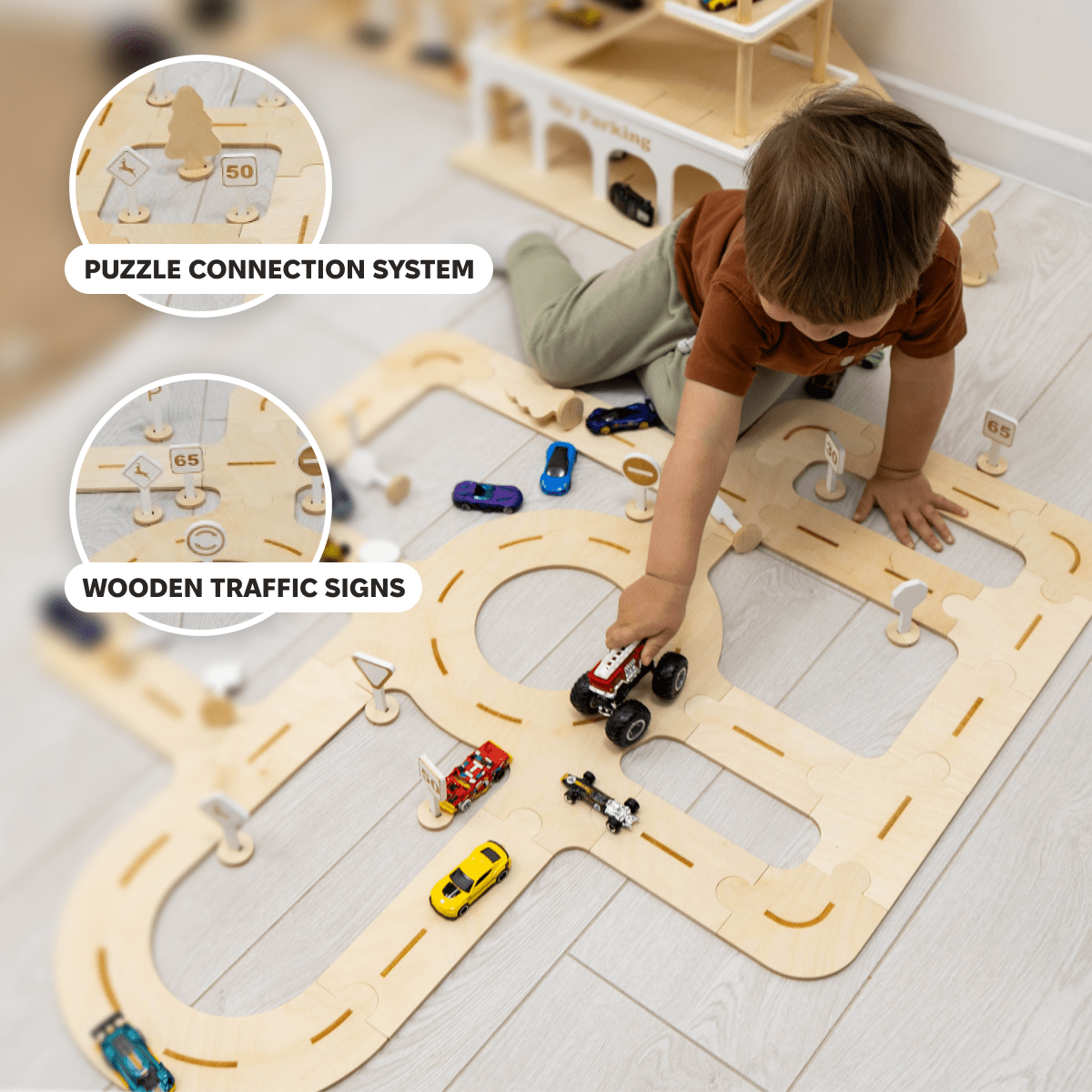 Wooden Car Track Toy - SJB-DIAMOND ELITES