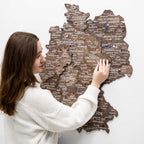 3D Germany Wooden Map Dark Walnut - SJB-DIAMOND ELITES