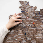 3D Germany Wooden Map Dark Walnut - SJB-DIAMOND ELITES